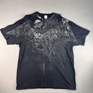 VINTAGE TAPOUT - Men's (XXL) (2XL) Tee - Distressed Skull and Angel Wings